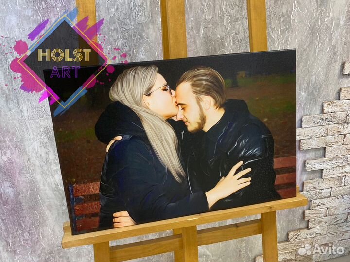 Портрет по фото на холсте