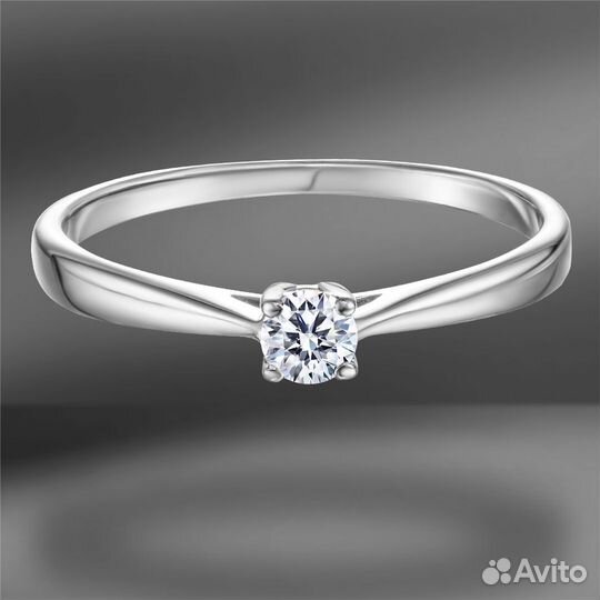 Золотое кольцо с бриллиантом 0.09 Ct