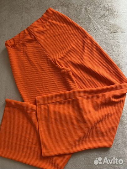 Брюки кюлоты в рубчик