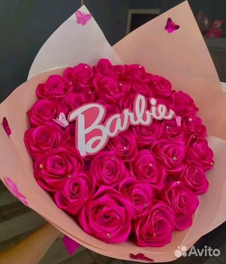 Розы из атластных лент