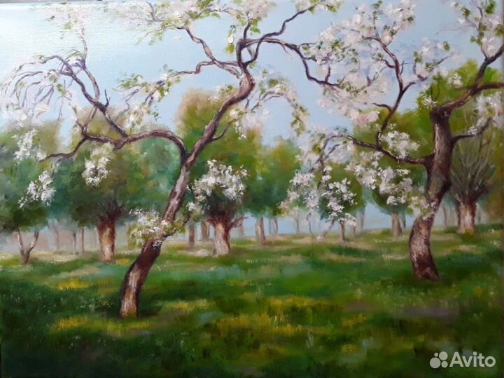Картина маслом Яблоневый сад