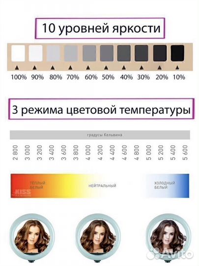 Кольцевая лампа 26 см