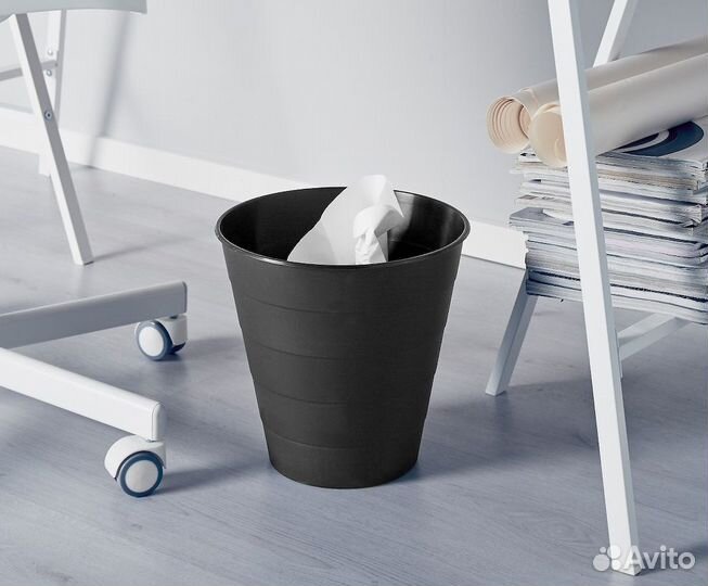 Ведро икеа фнисс черное