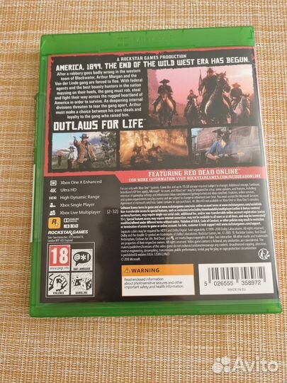 Диск RDR 2 xbox one