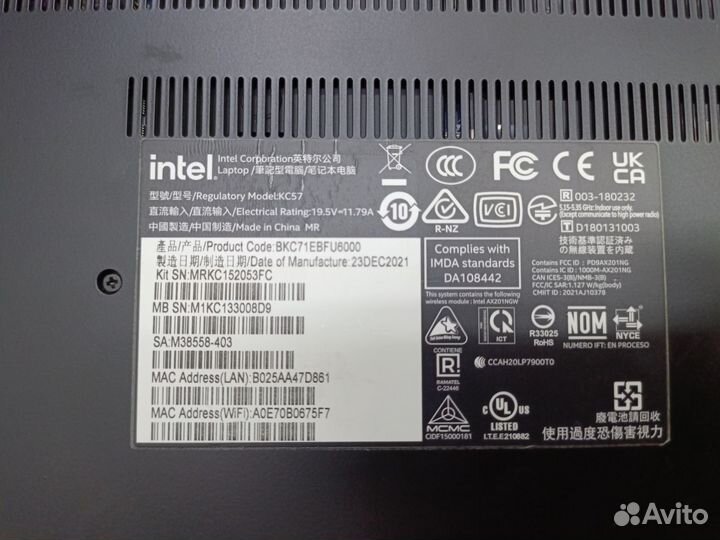 Игровой ноутбук Intel rtx3060/i7