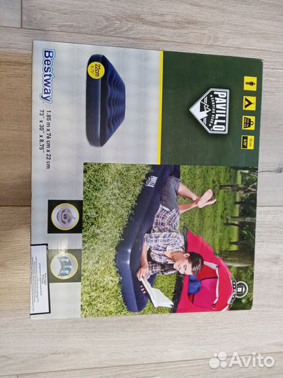 Матрас надувной, насос ручной, подушка надувная