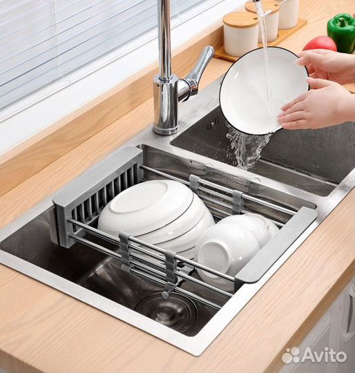 Коландер. Раздвижная сушилка на мойку