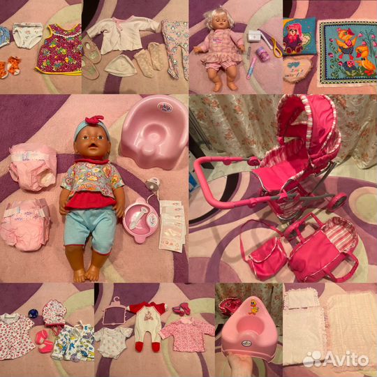 Кукла baby born, детская коляска, одежда и др