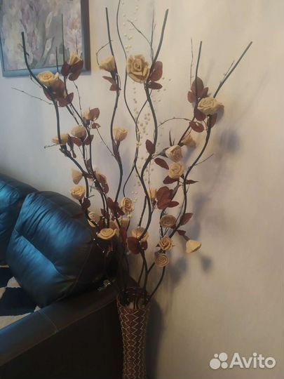 Интерьерные цветы (с вазой)