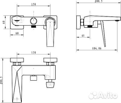 Смеситель для ванны Boheme Venturo 383-B