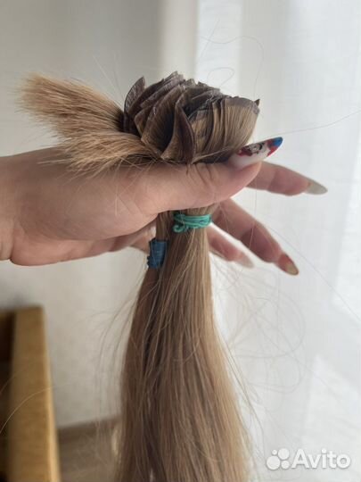 Волосы для наращивания 60 см блонд б/у