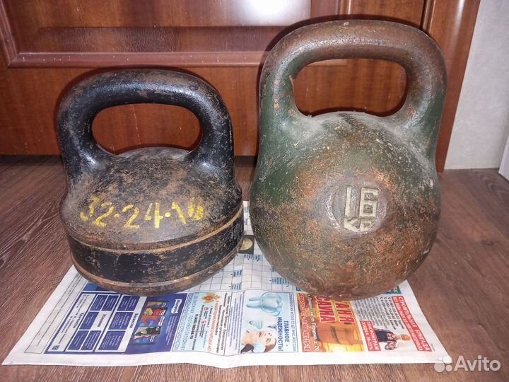 Гиря 24 кг бу и 16 кг бу