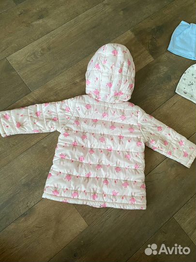 Куртка на флисе 86 + шапки и перчатки