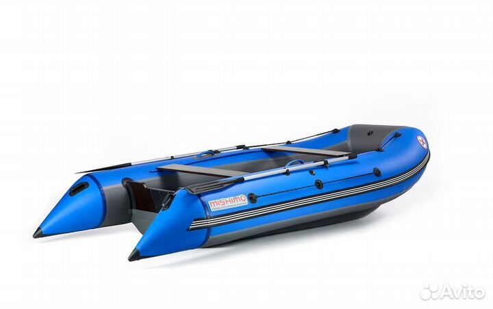 Премиальная лодка Mishimo sport 390 сине серая