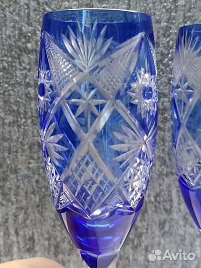 Бокалы фужеры хрусталь цветное стекло