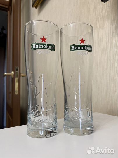 6 шт. Пивные бокалы Heineken 0,25 л со звездой
