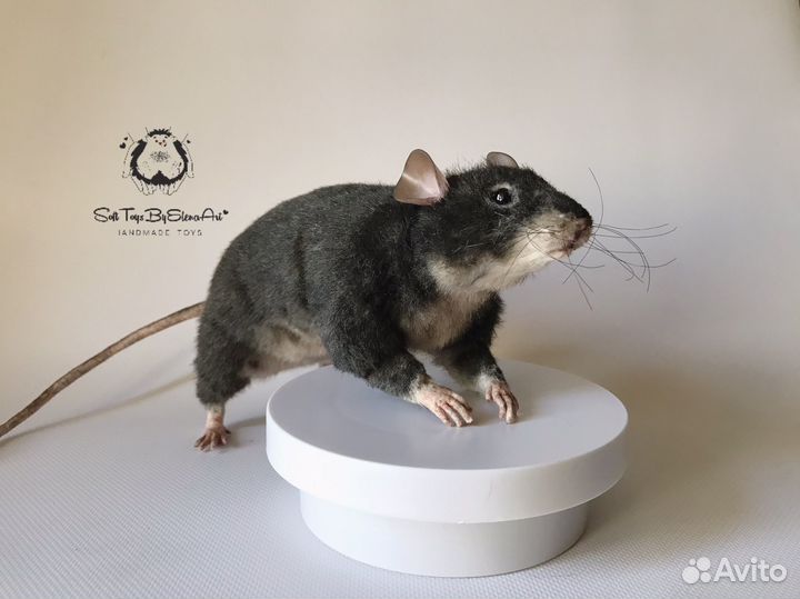 Крыса. Реалистичная игрушка из меха