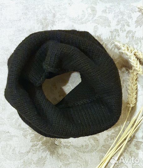 Снуд детский шерсть 100 черный