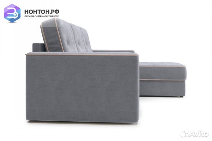 Диван угловой дельфин Берген серый