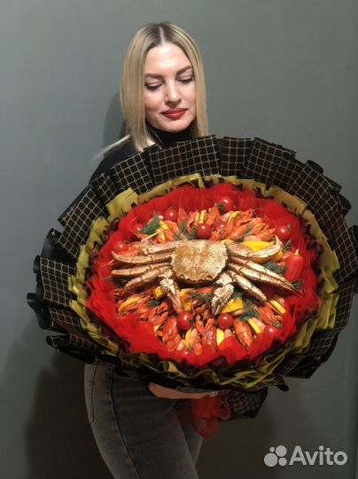 Съедобные букеты с раками