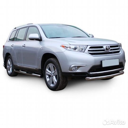 Защита переднего бампера Toyota highlander (2010)