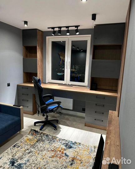 Письменный стол у окна Д246 Egger Cерый камень