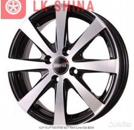 Диски tech-line 534 BDM R15 4x100 ET45 цо54,1