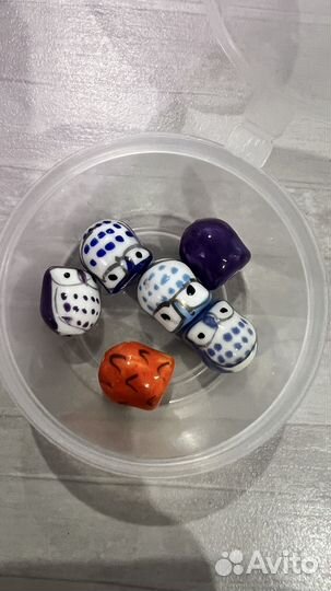 Бусины керамические Совы