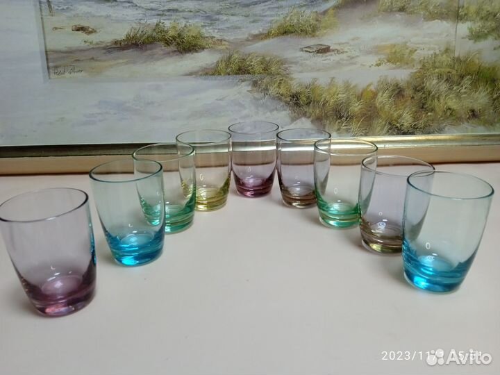 Фужеры рюмки Цветное Стекло СССР