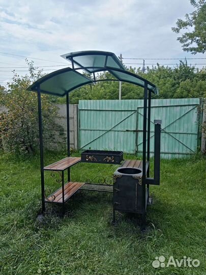Мангал с печкой под казан (мангальная зона)