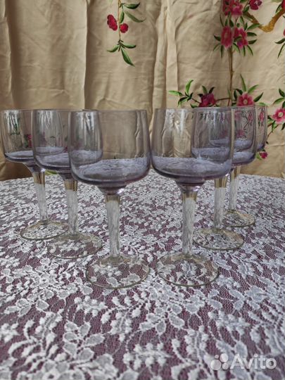 Рюмки винтаж аметистовое стекло