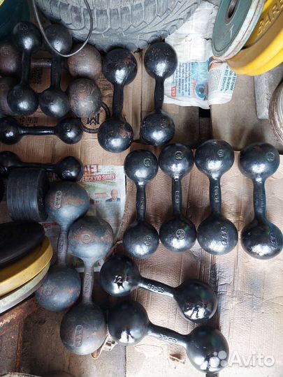 Гантели СССР от 1кг до 16кг