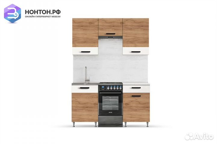 Кухня Рио 1.5 м дуб крафт / бежевый