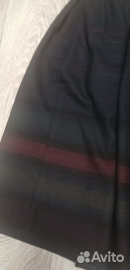 Юбка в складу миди 52-54 размера. Синий в полоску