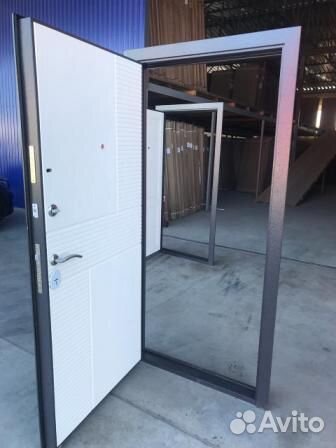 Дверь входная 8,5см «Токио С» Серый Букле/ Белый