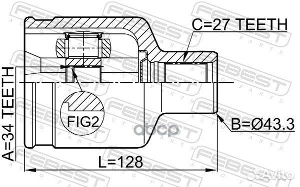 Шрус внутренний перед прав 1011caprh Febest