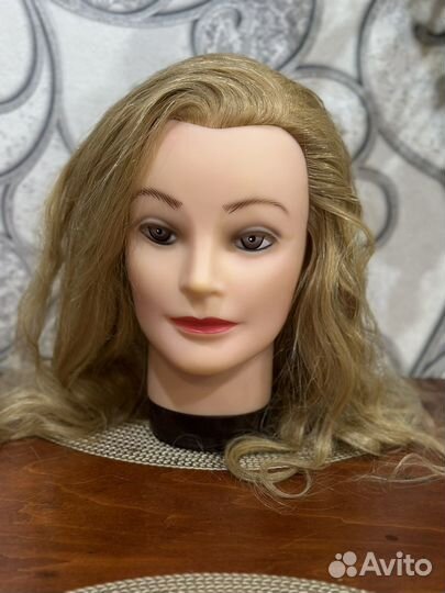 Манекен голова для причесок натуральные волосы