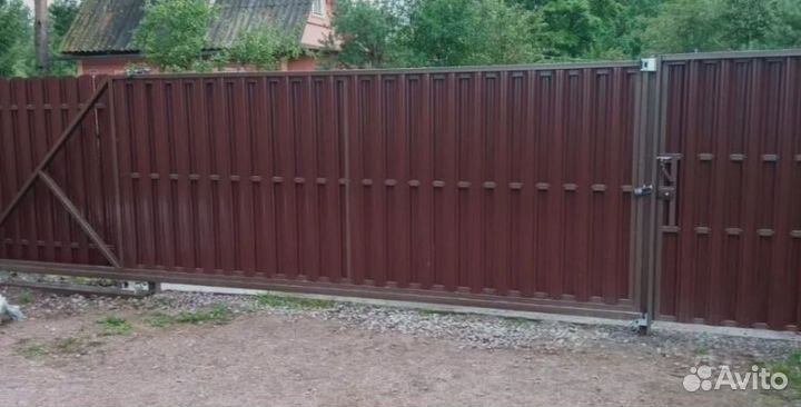 Откатные\Распашные ворота для дачи 6м