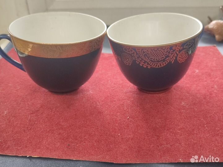 Чашки лфз кобальт с позолотой