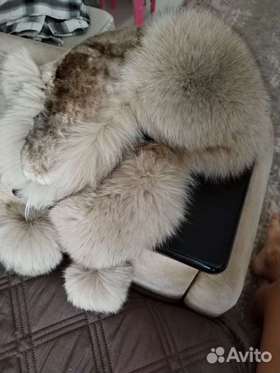 Шапка мутон песец