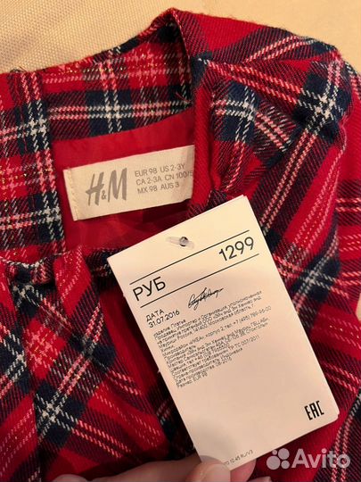 Новое платье для девочки HM 98 3 года