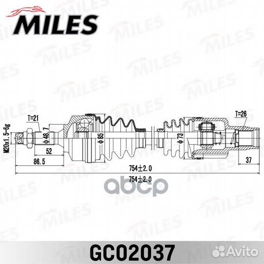 Привод в сборе правый citroen C3/C2 1.4 02- (GKN