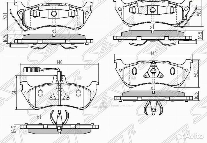 Колодки задние Mercedes ML163 STA1634201420