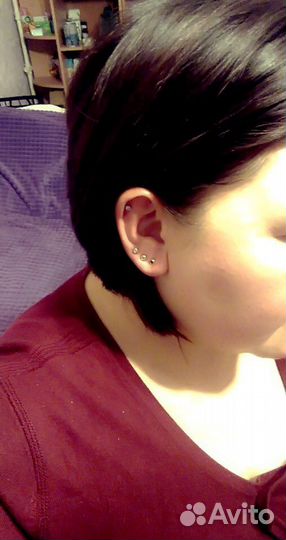 Прокол ушей, трагус, хрящик