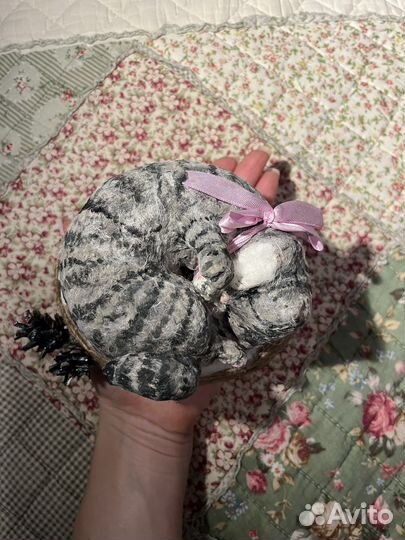 Ватные елочные игрушки ручной работы котенок