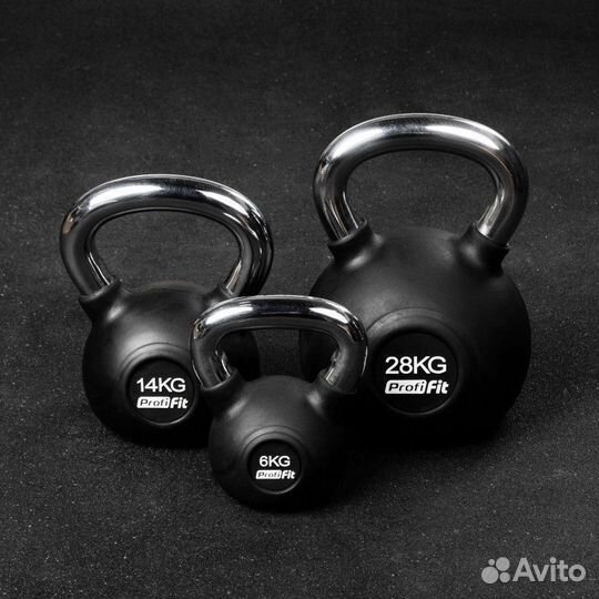 Гиря 30 кг обрезиненная с хромированной ручкой