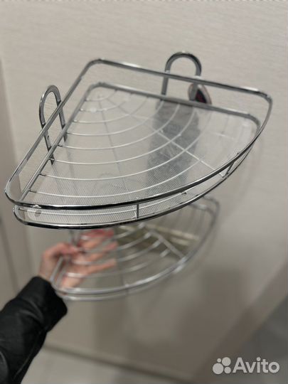 Полка двухъярусная угловая металл