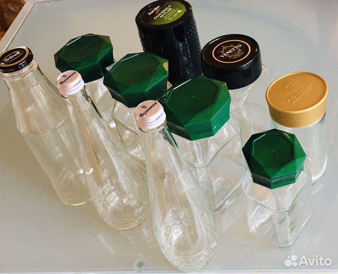 Банки, бутылочки стеклянные с крышками