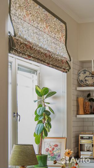 Готовая римская штора Уильям Моррис William Morris