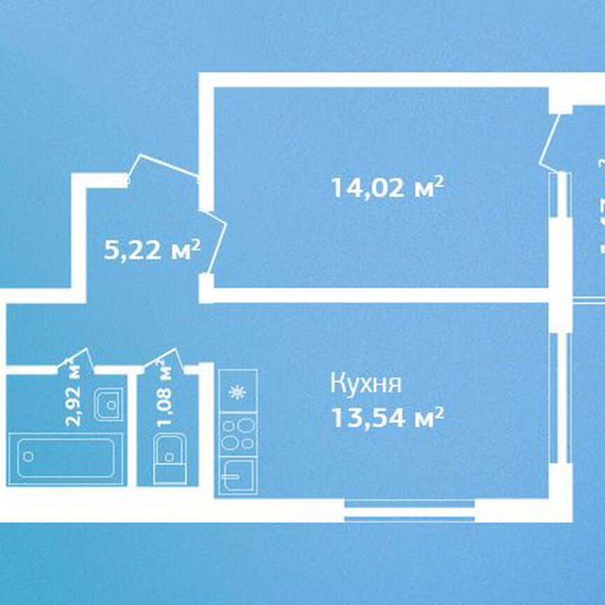 1-к. квартира, 38,3 м², 9/9 эт.